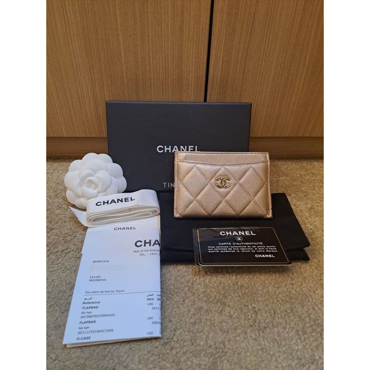 Chanel Card Holder Gold Lambskin #30 Wallet