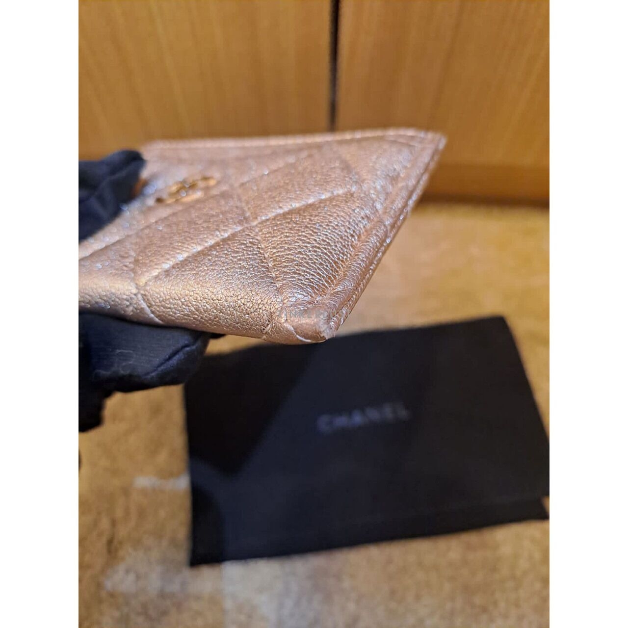 Chanel Card Holder Gold Lambskin #30 Wallet