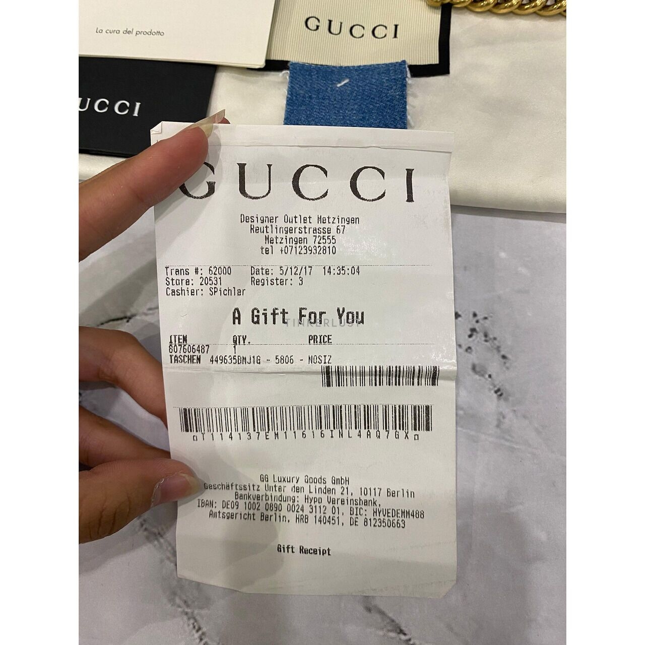 Gucci Marmont Mini Denim Pearl GHW 2017 Shoulder Bag