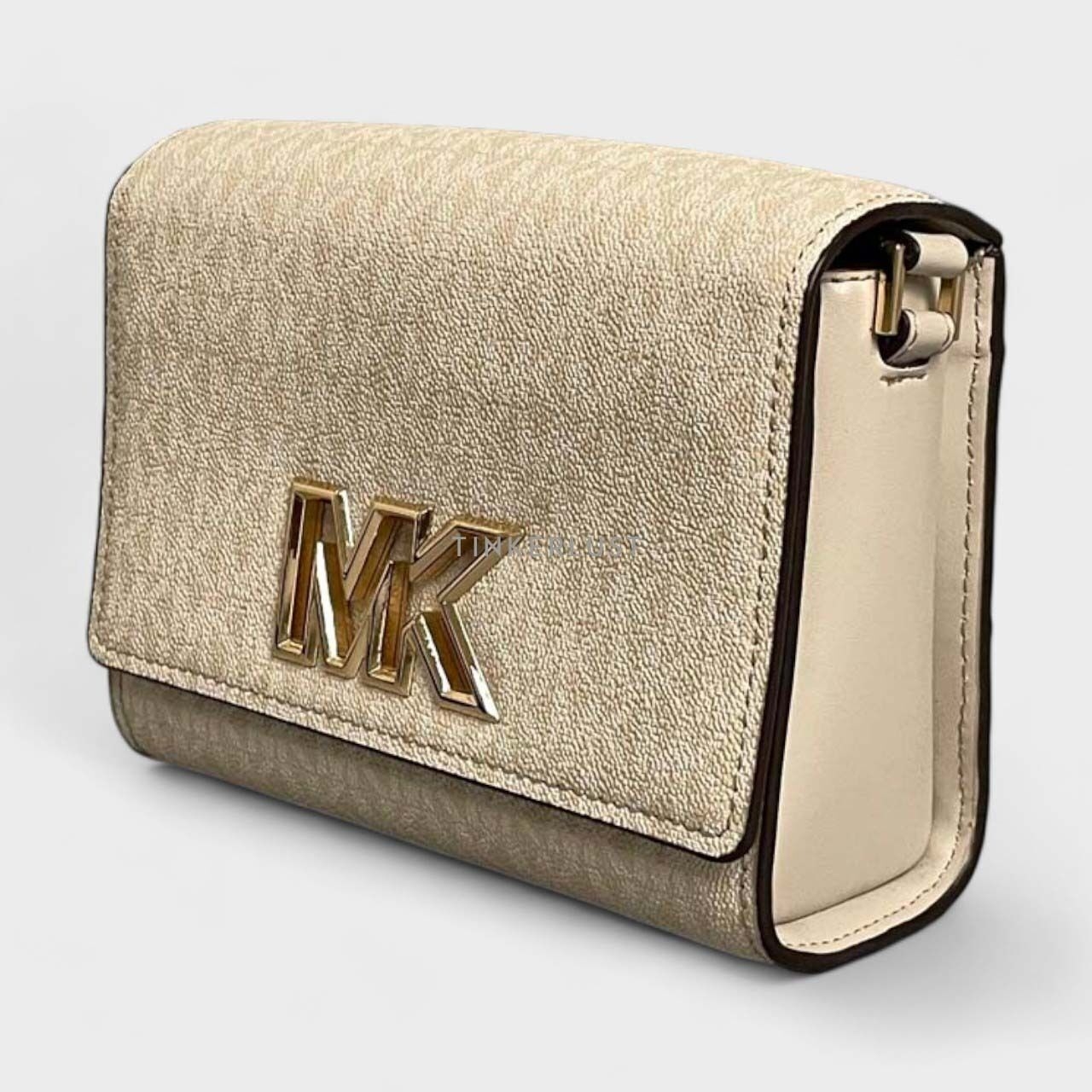 Michael Kors Mimi Medium Logo Messenger Beige Sling Bag