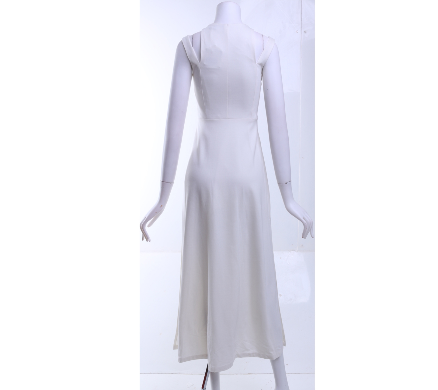 Klarra White Slit Long Dress