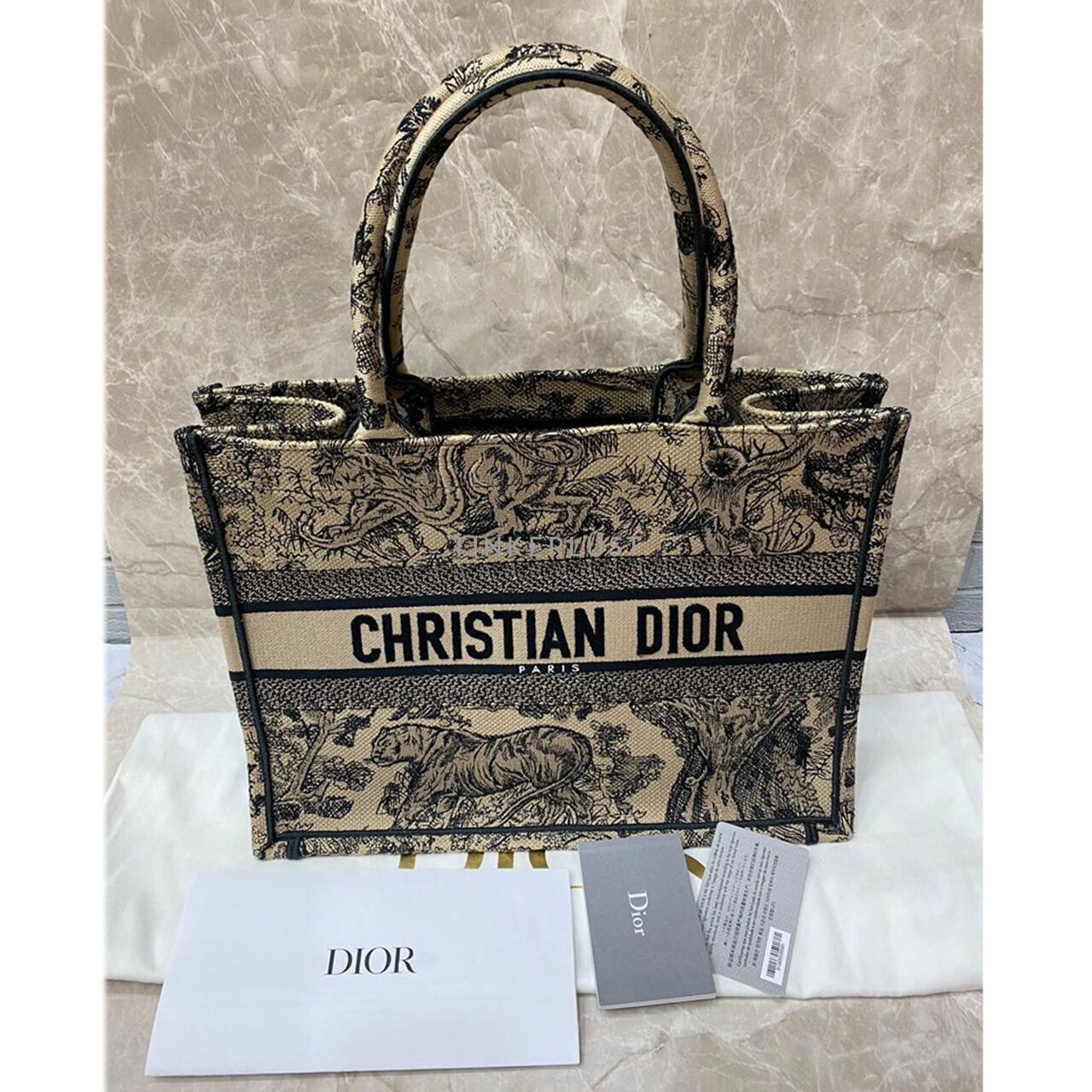 Christian Dior Book Tote Medium Embroidered Canvas Tote Bag