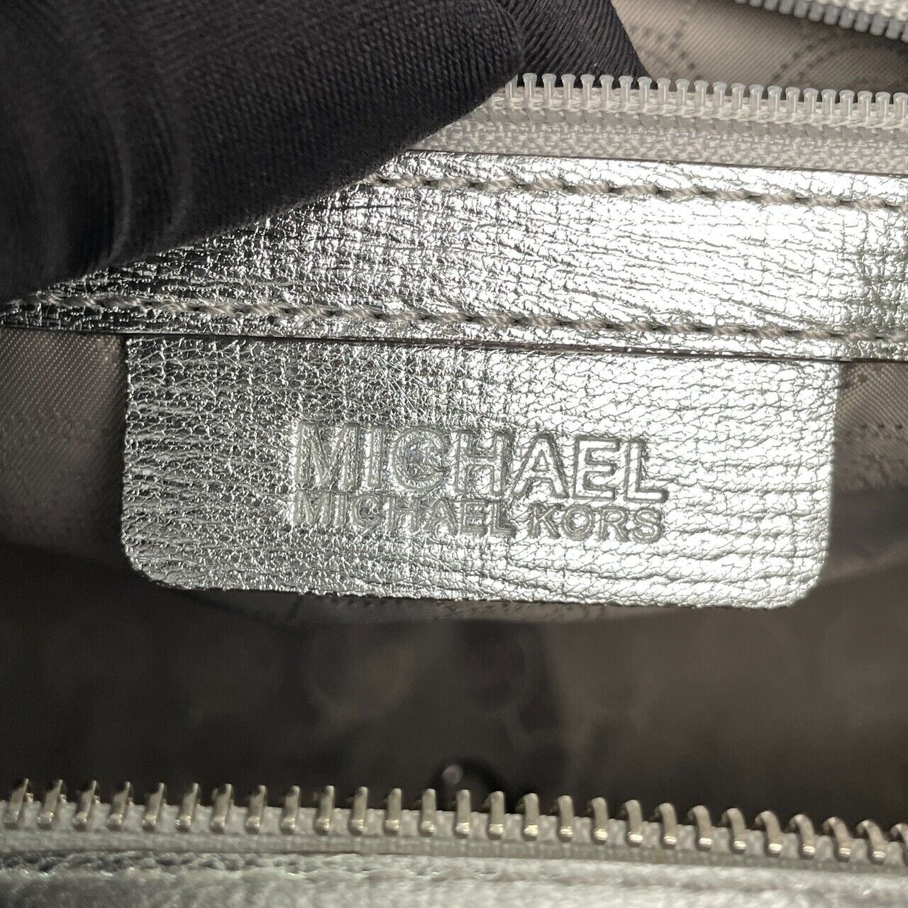 Michael Kors Silver Satchel Bag