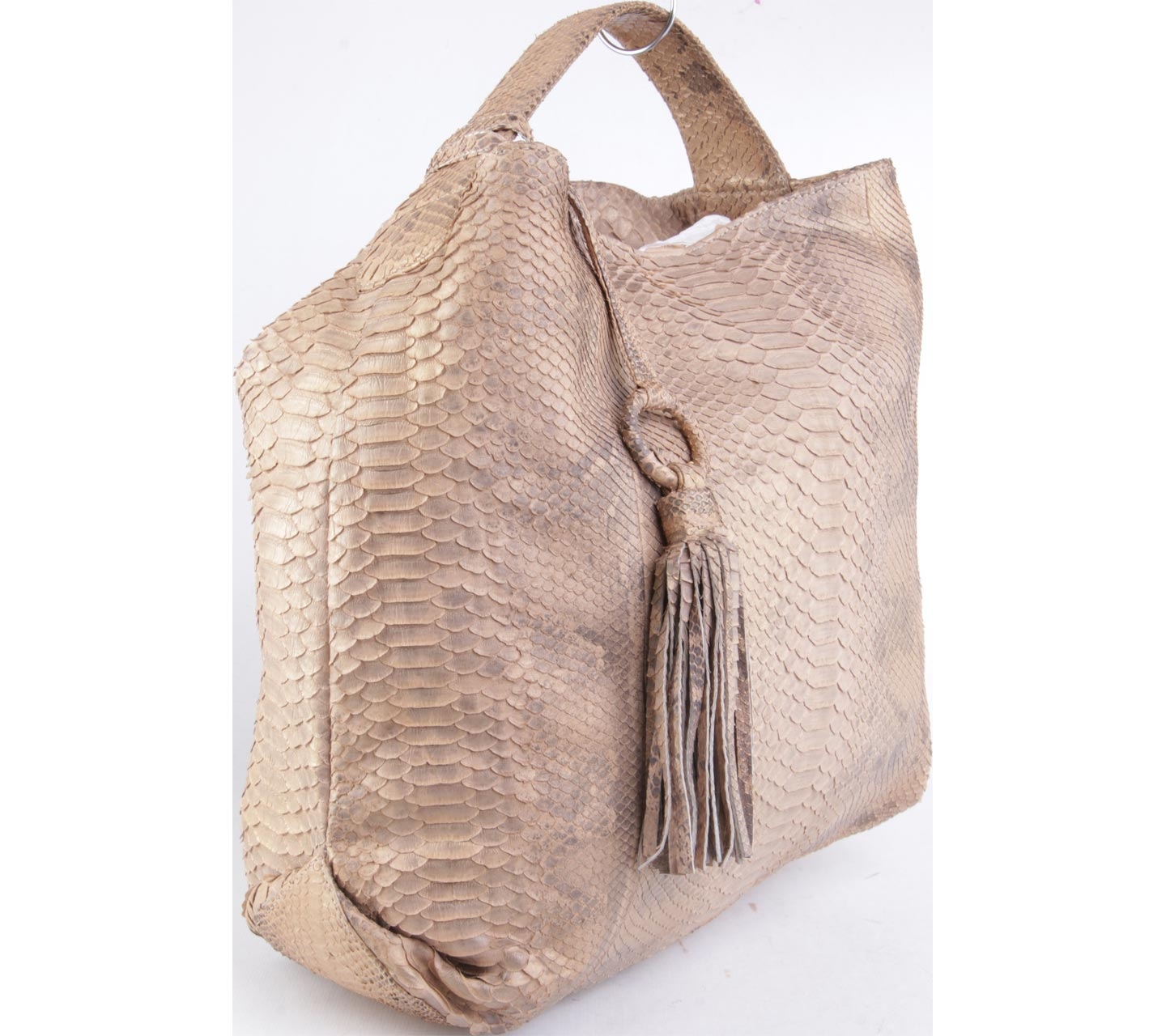Caslee Brown Snakeskin Shoulder Bag