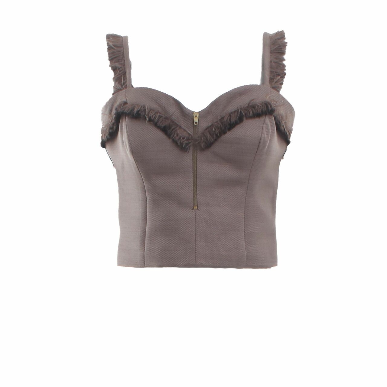 Clementine Taupe Crop Sleeveless