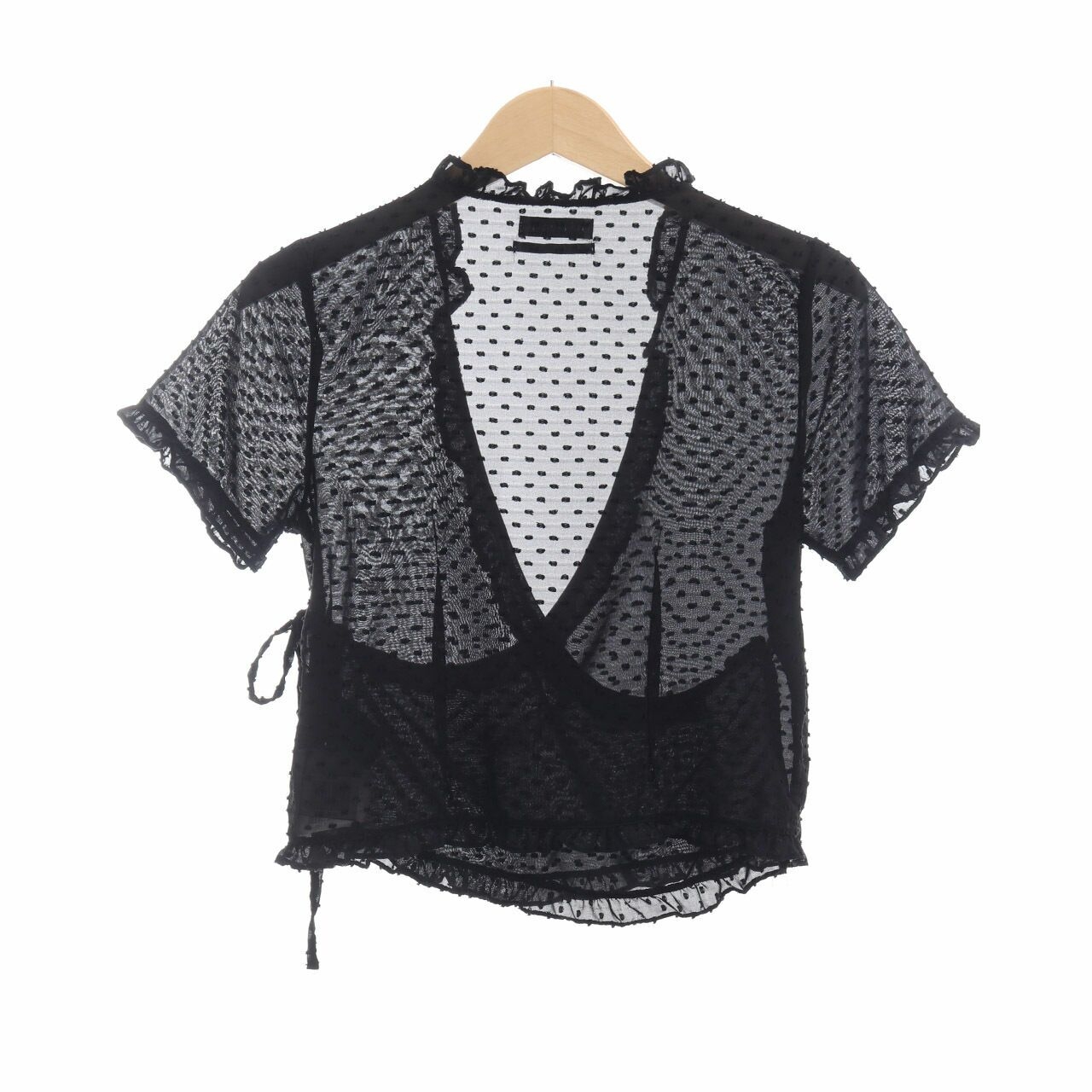 Urban Outfitters Black Wrap Blouse