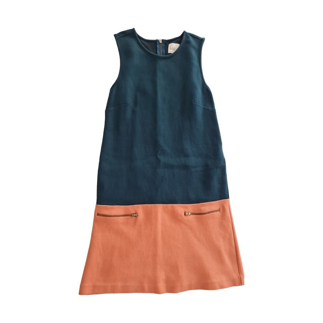 Zara Navy & Orange Midi Dress