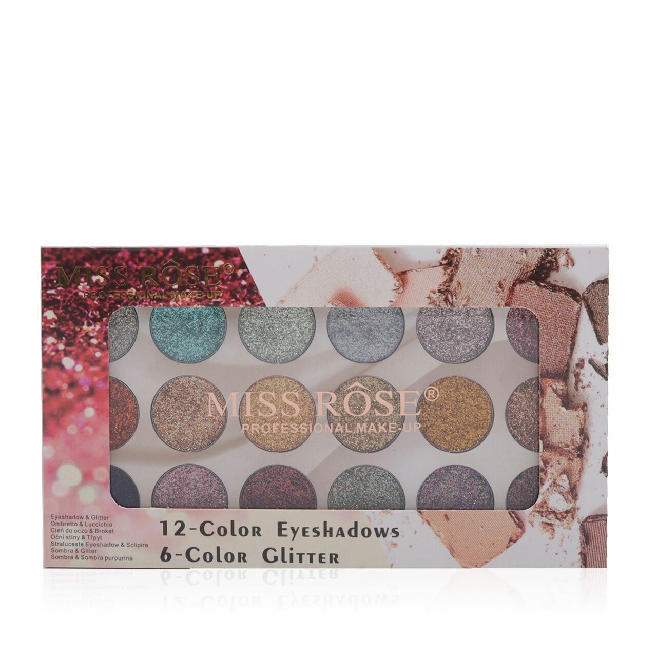 Private Collection Miss Rose 12-Color Eyeshadows 6-Color Glitter Sets and Palette