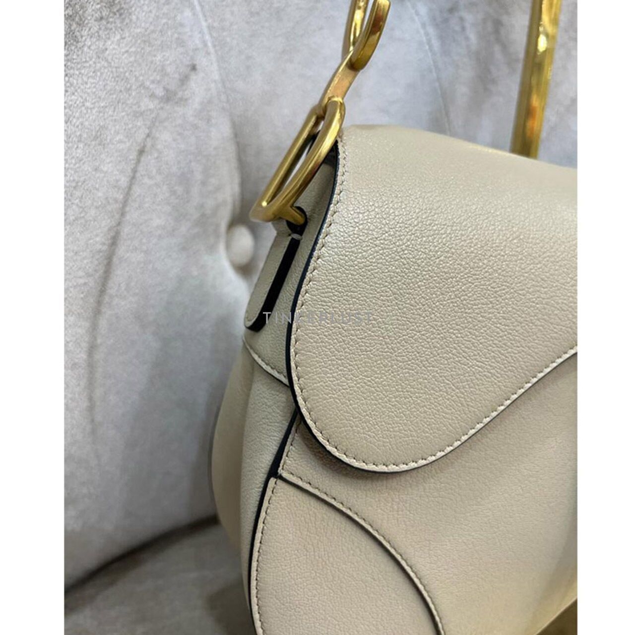 Christian Dior Saddle Medium Bag Sand Grained Calfskin GHW 2023 Shoulder Bag