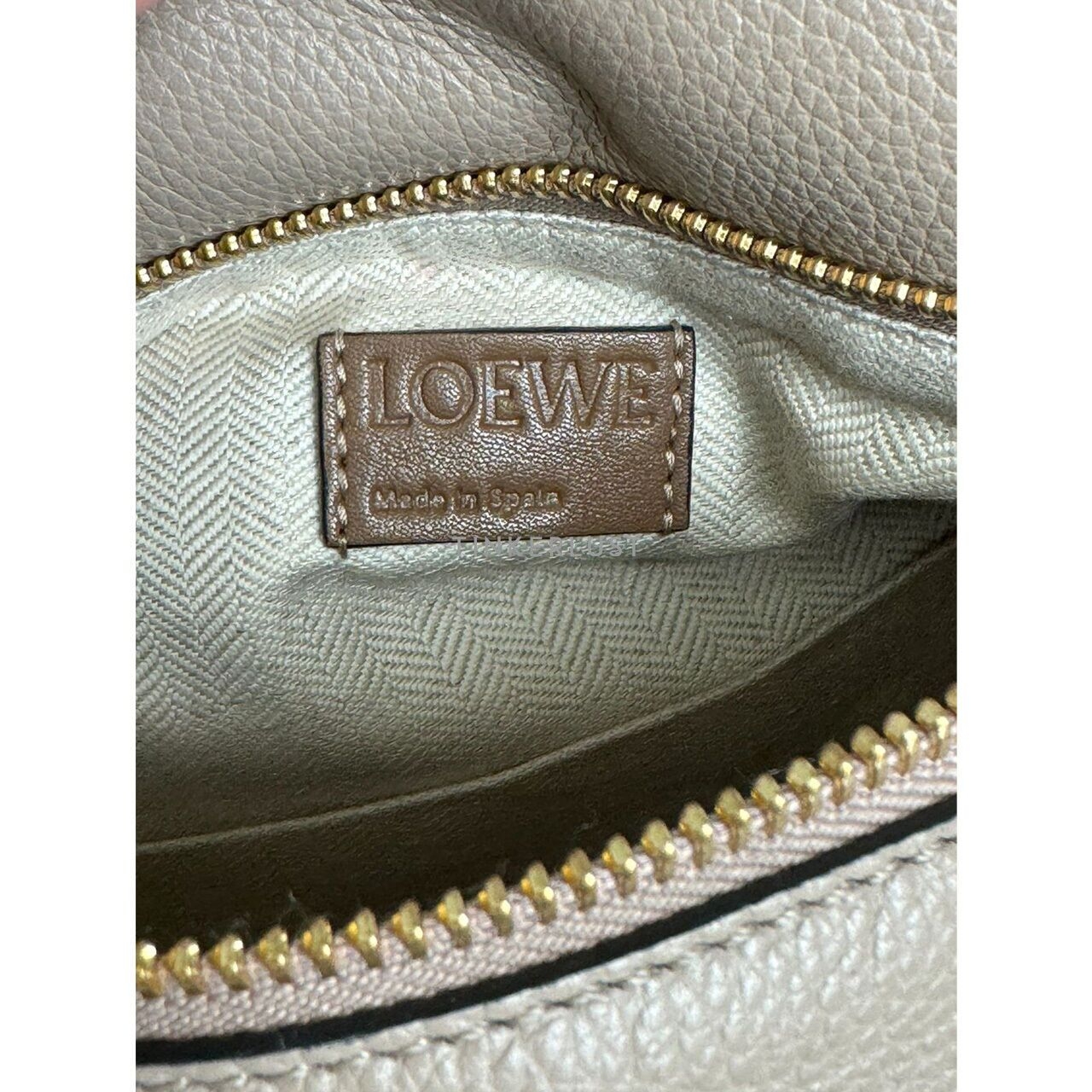 Loewe Puzzle Small Taupe Grained Leather GHW 2020 Satchel