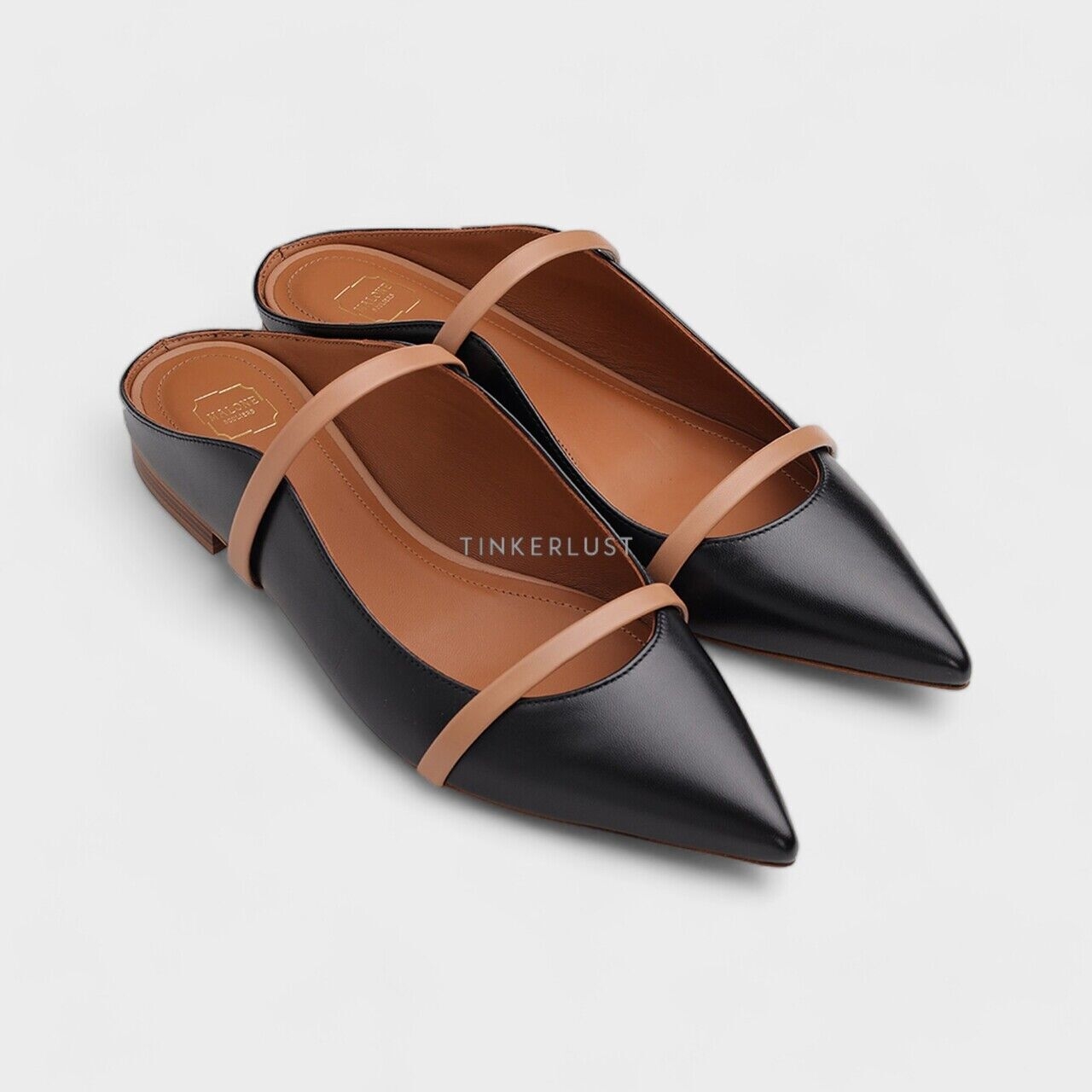 Malone Souliers in Black/Nude Maureen Mules Flats