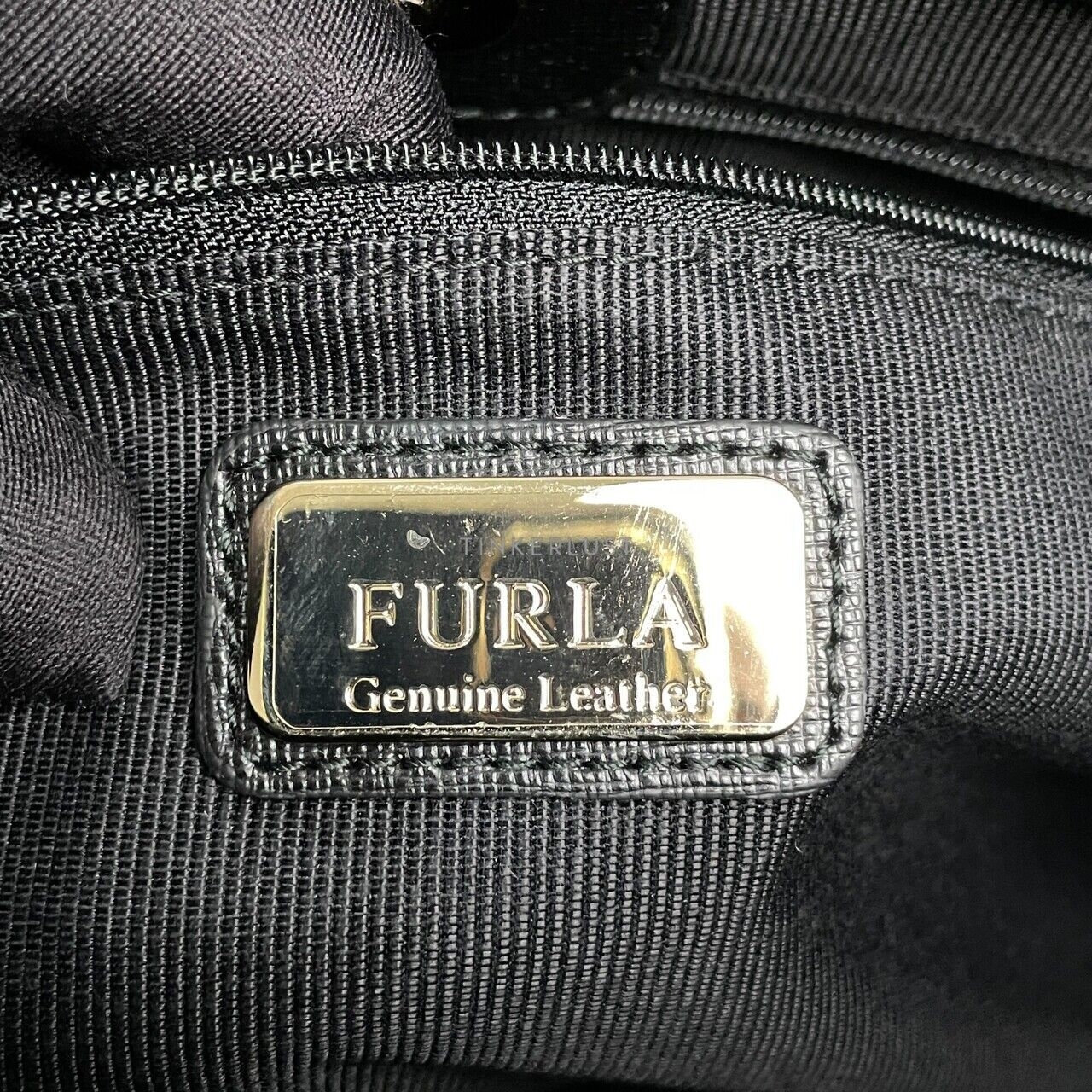 Furla Linda Carryall Double Zip Black Leather GHW Tote Bag