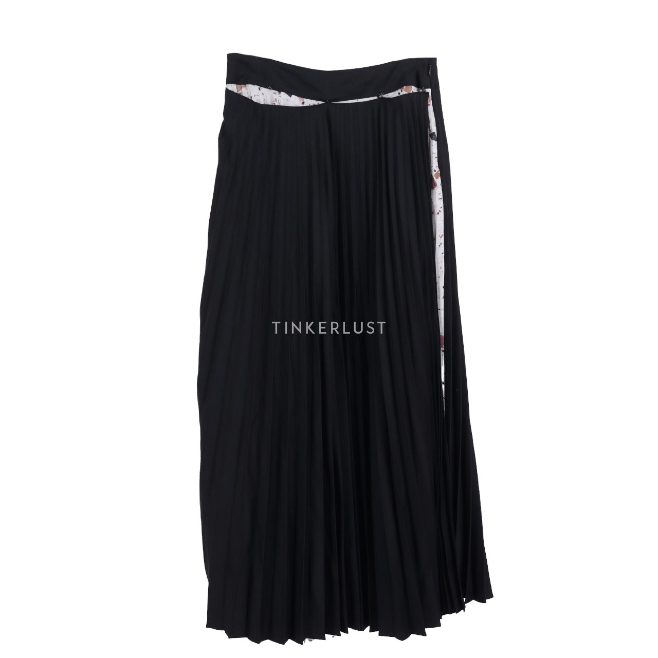 YCH Black & White Pleated Maxi Skirt