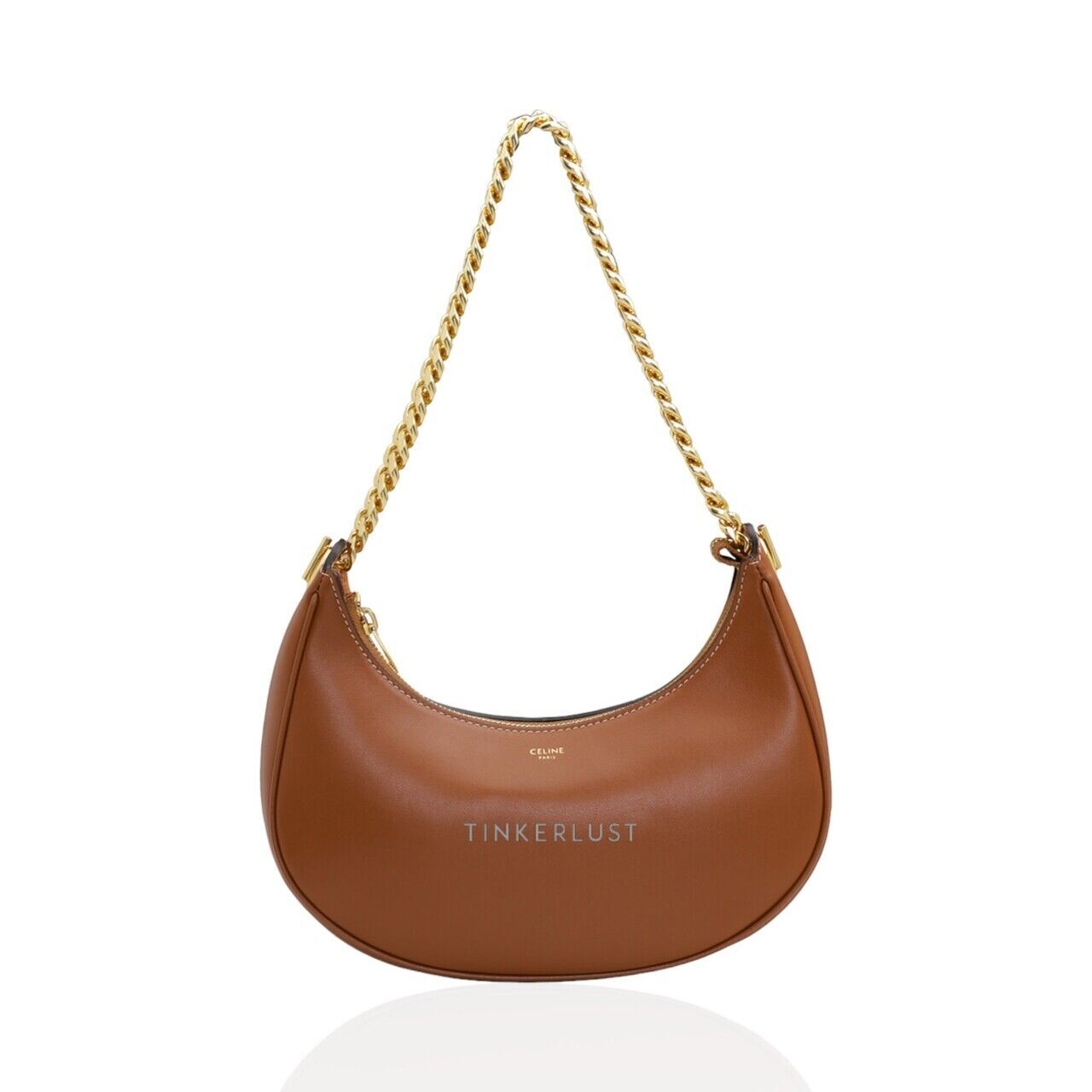 Celine Medium Ava Chain Shoulder Bag in Tan Smooth Calfskin