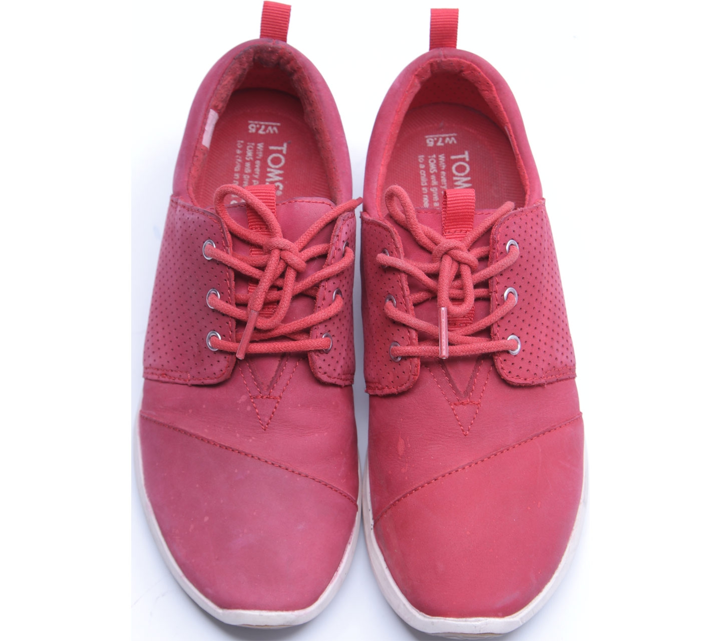 Toms Red Nubuck Women's Del Rey Sneakers