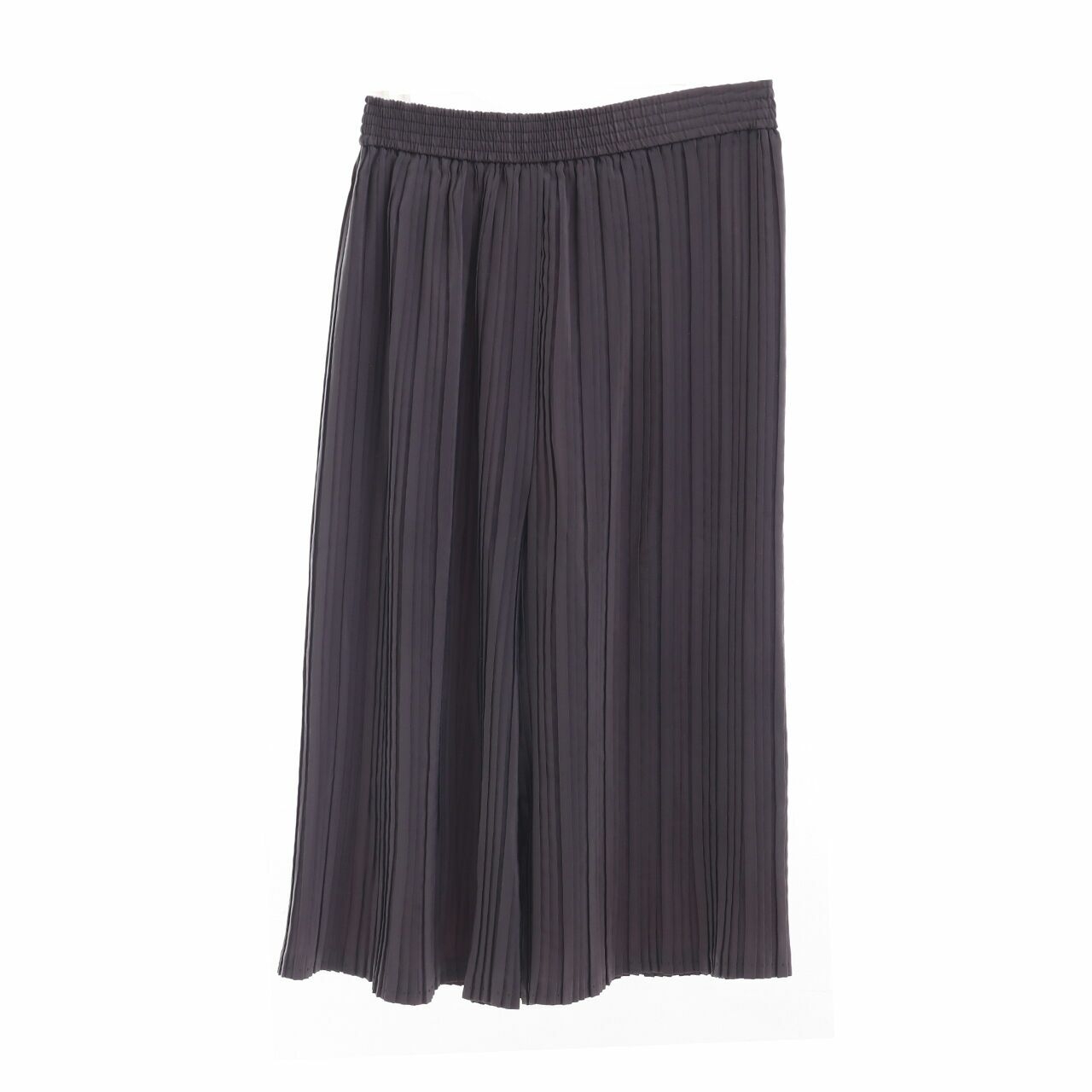 Lilac Grey Pleated Cropped Pants