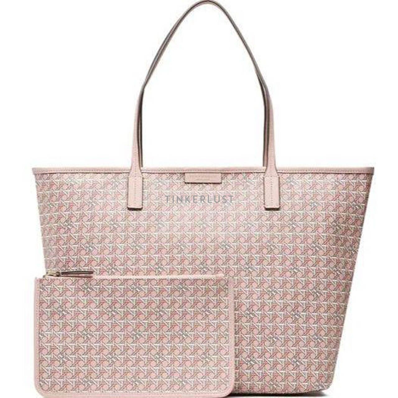 Tory Burch Ever-Ready Zip In Winter Peach Large Tote Bag 