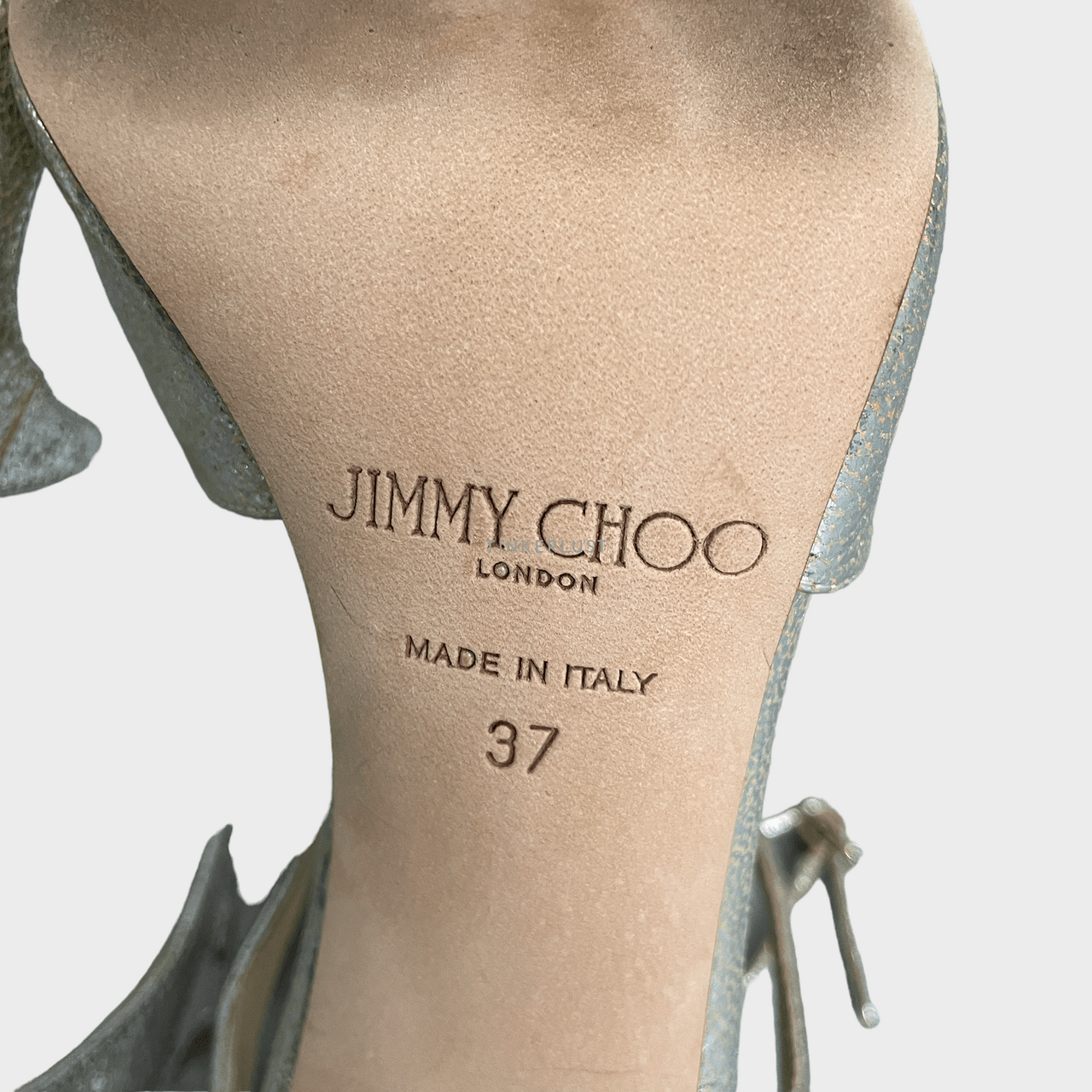 Jimmy Choo Lance Strappy Champagne Leather GHW Heels
