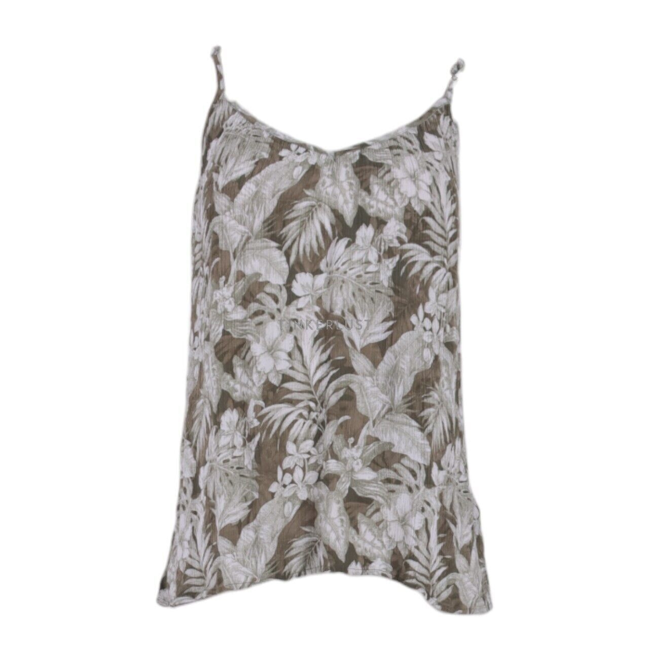 H&M Olive Floral Sleeveless