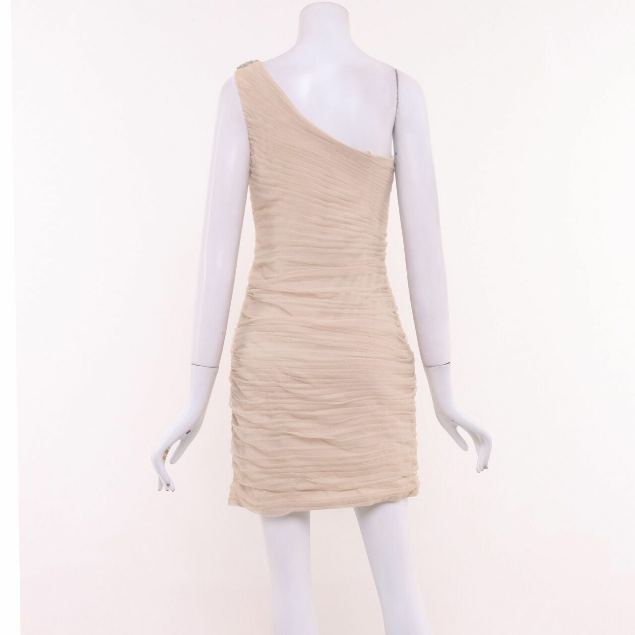 Adrianna Papell X Hailey Logan Nude One Shoulder Mini Dress