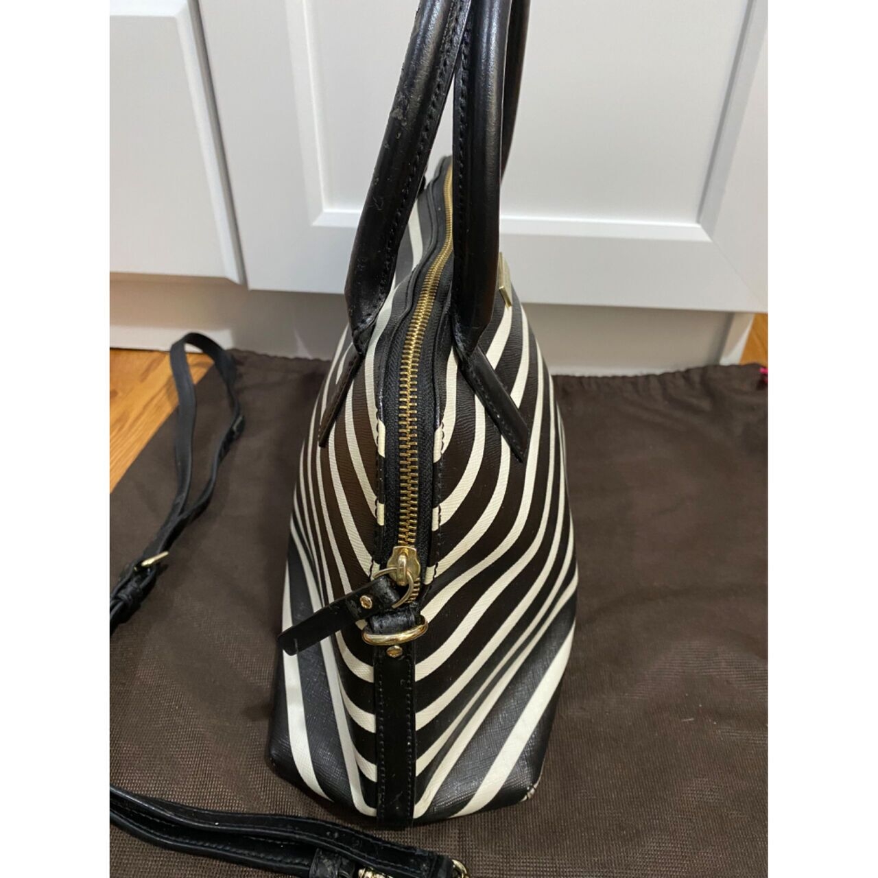 Kate Spade New York Black & White Stripes Handbag
