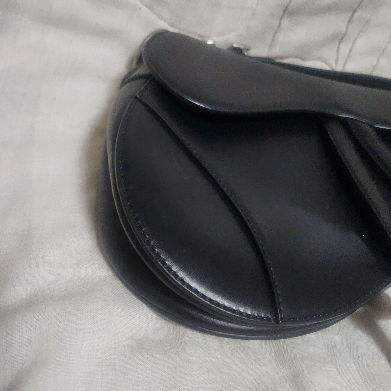 Christian Dior Saddle Black Smooth Calfskin SHW Shoulder Bag