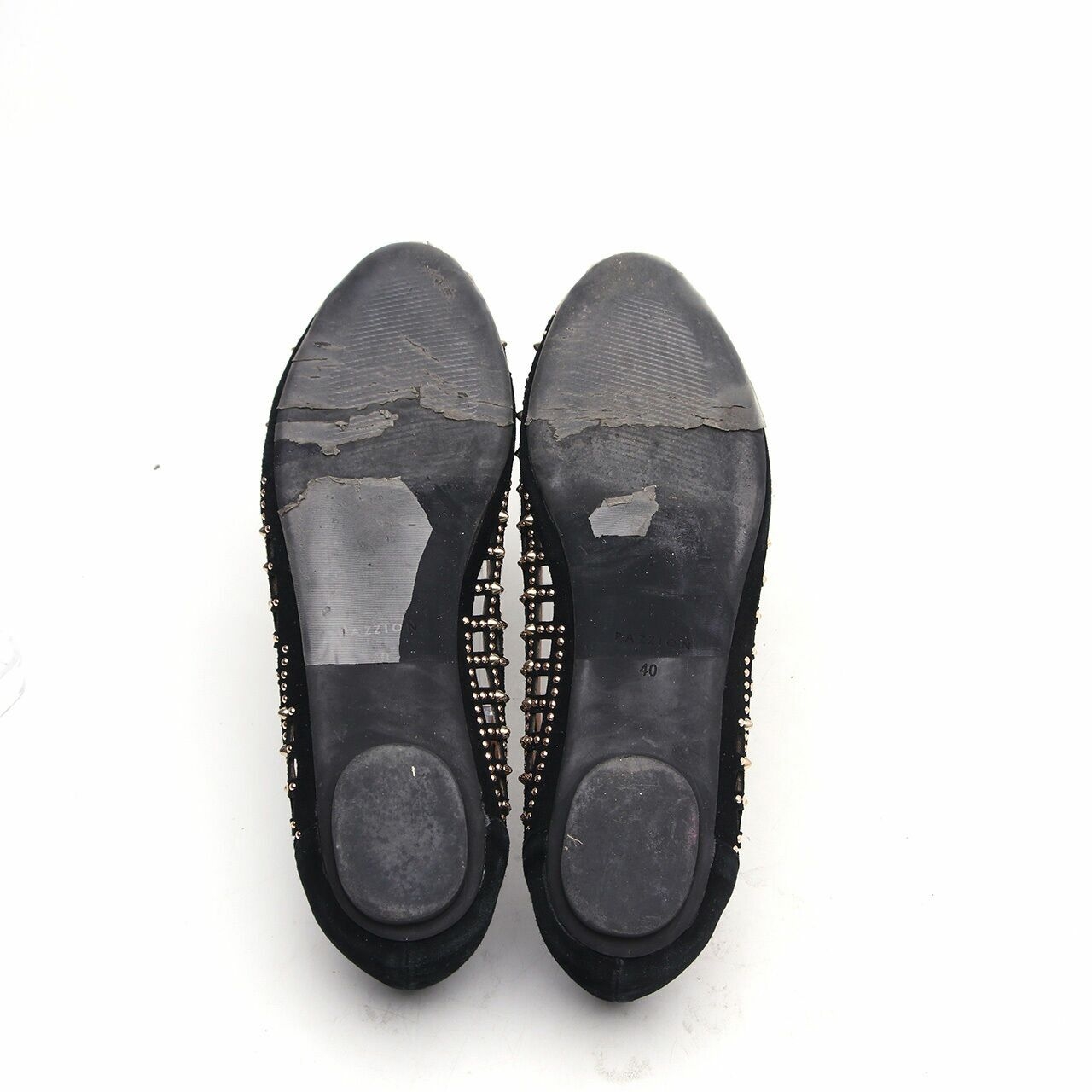 Pazzion Black & Gold Suede Flats