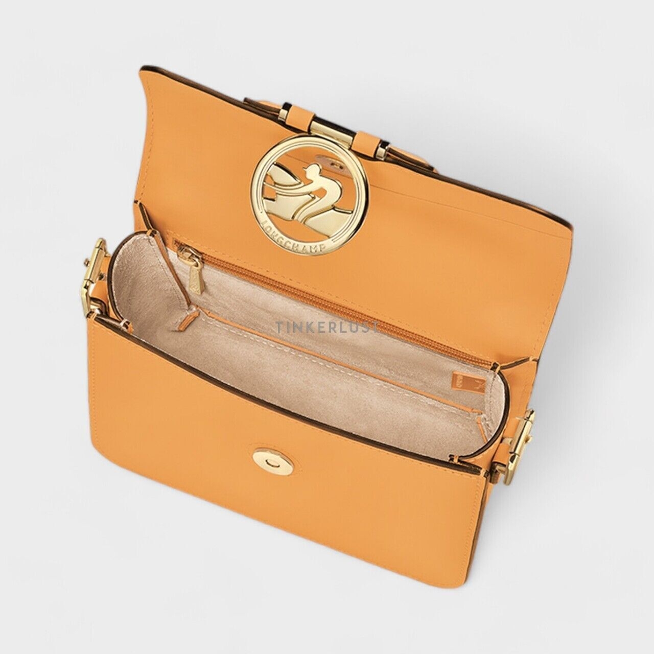 Longchamp Small Box Trot in Apricot Crossbody Bag
