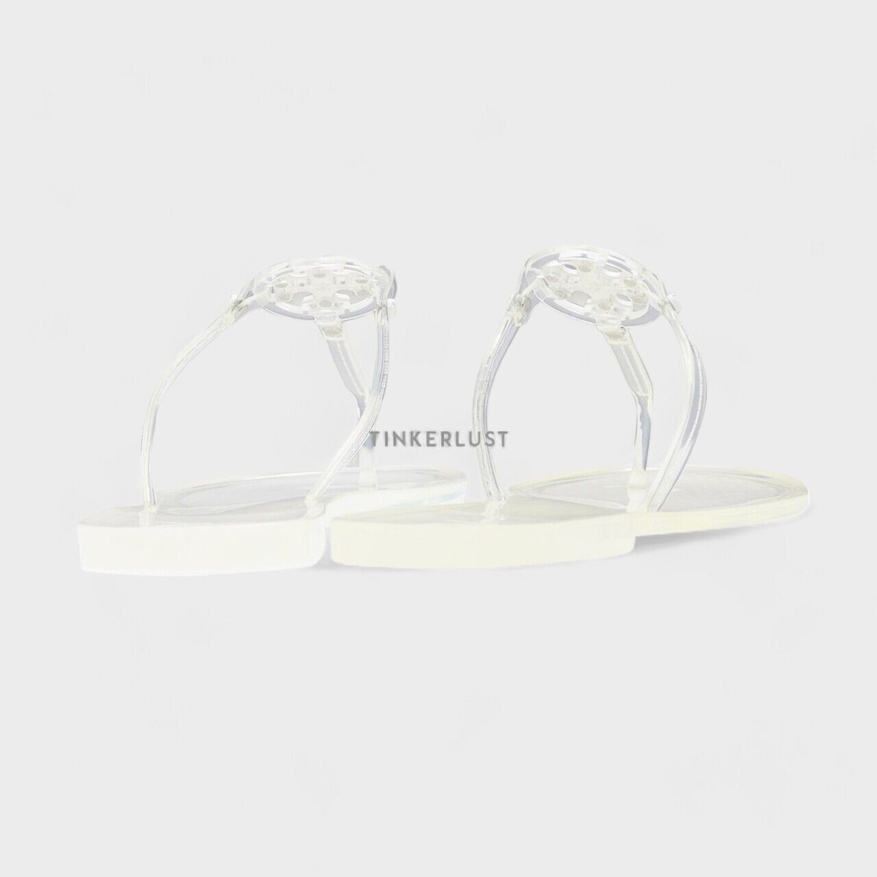 Tory Burch Mini Miller Thong Sandals in White Clear	