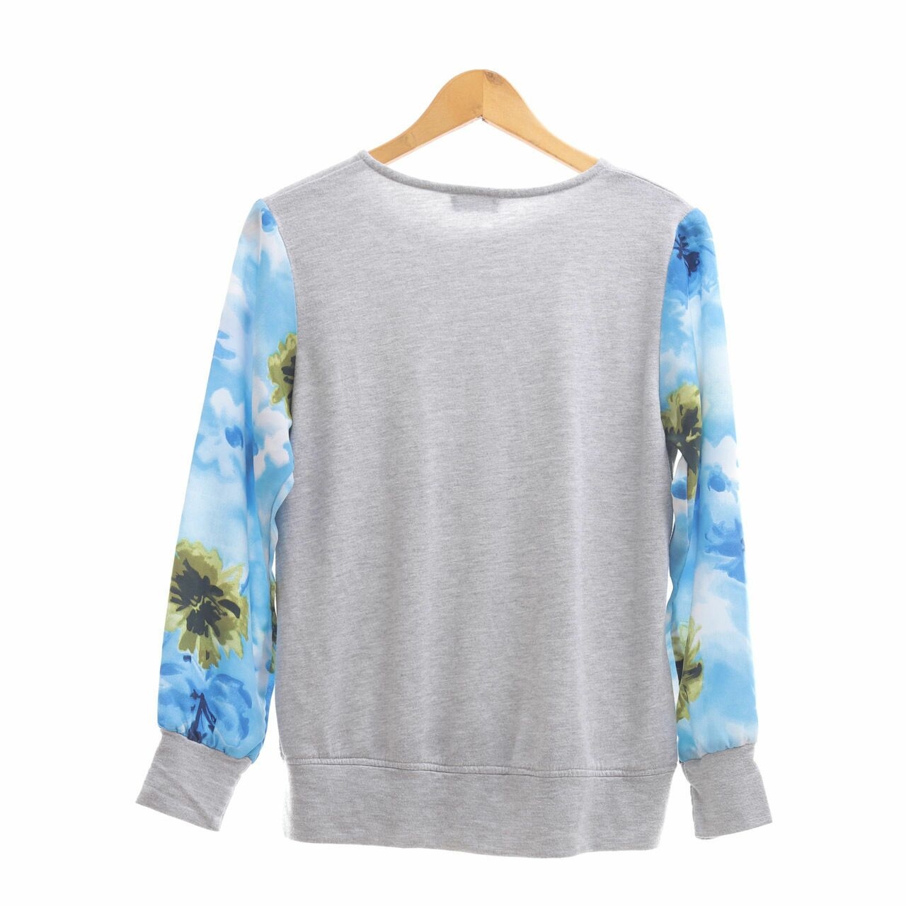 Agree To Shop Grey Floral Blouse