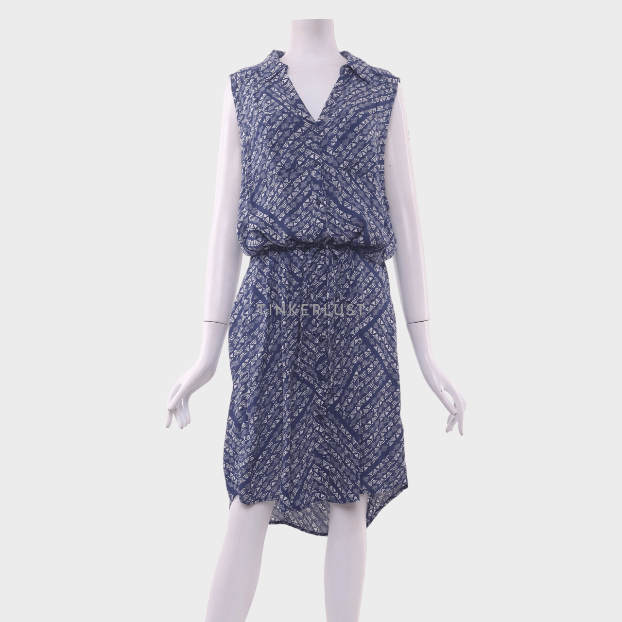 Debenhams Blue & White Pattern Mini Dress