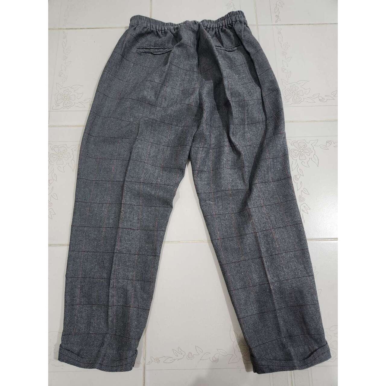Cotton Ink Grey Tartan Long Pants