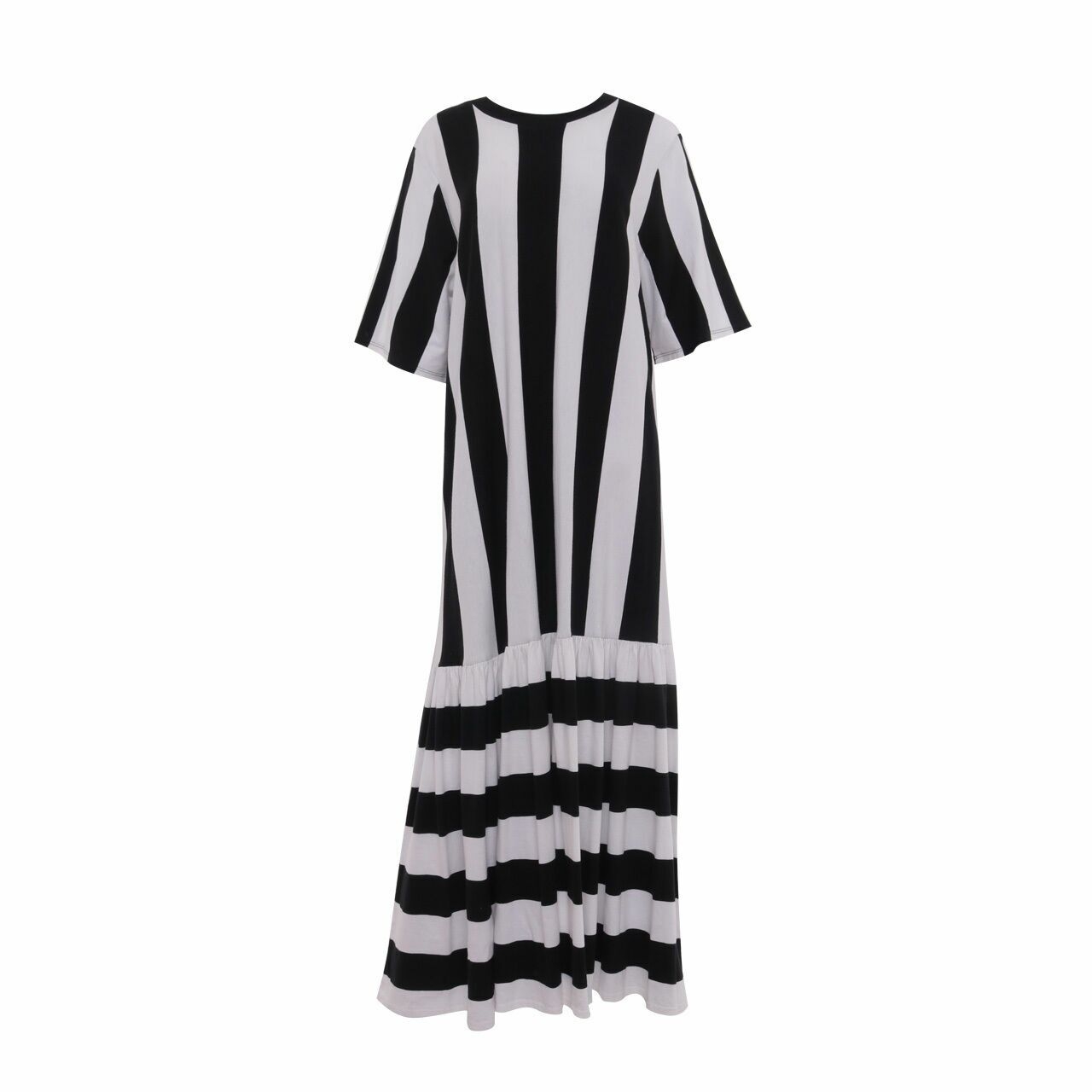Monki Black & White Stripes Long Dress