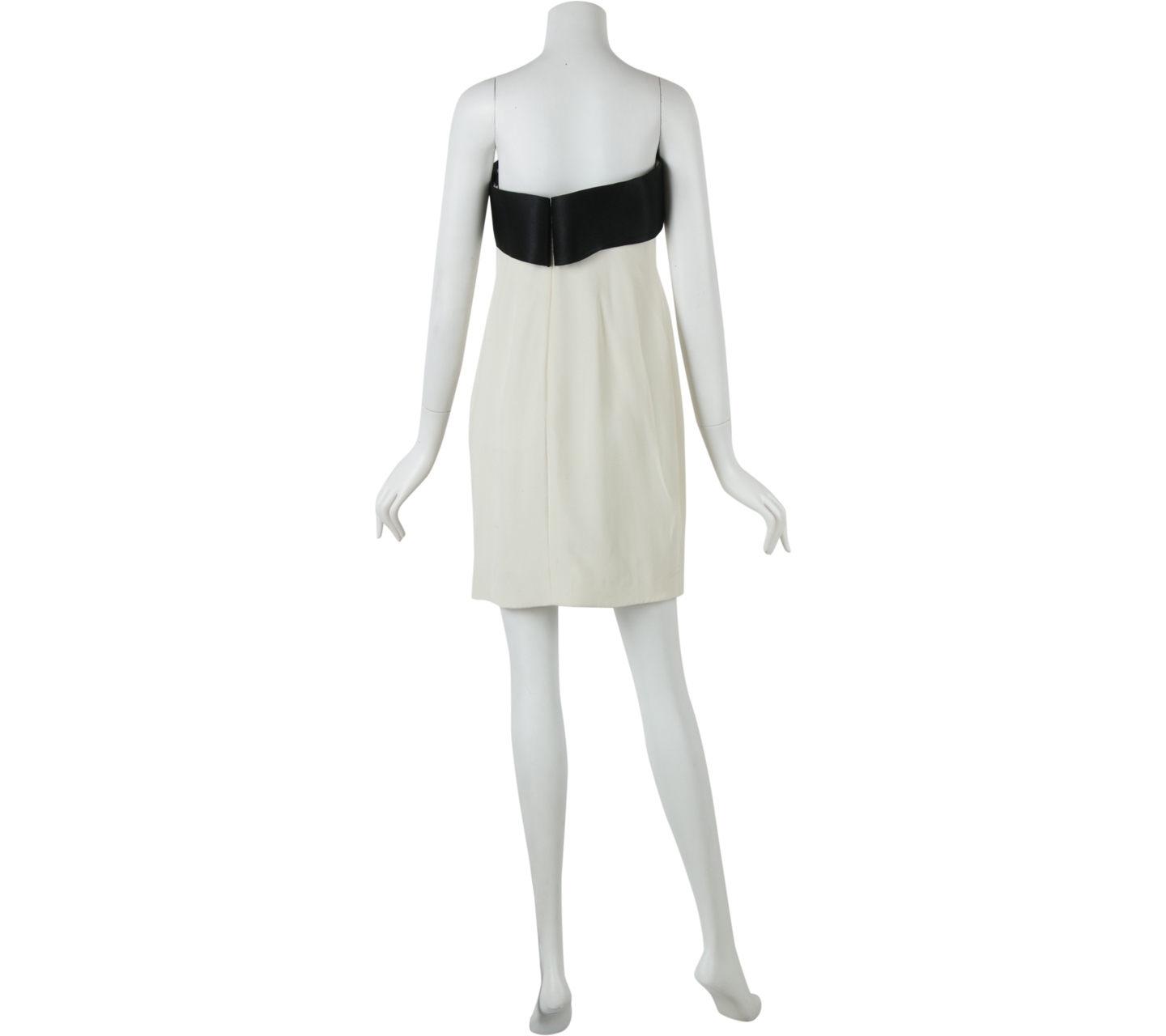 Marchesa Cream And Black Tube Mini Dress