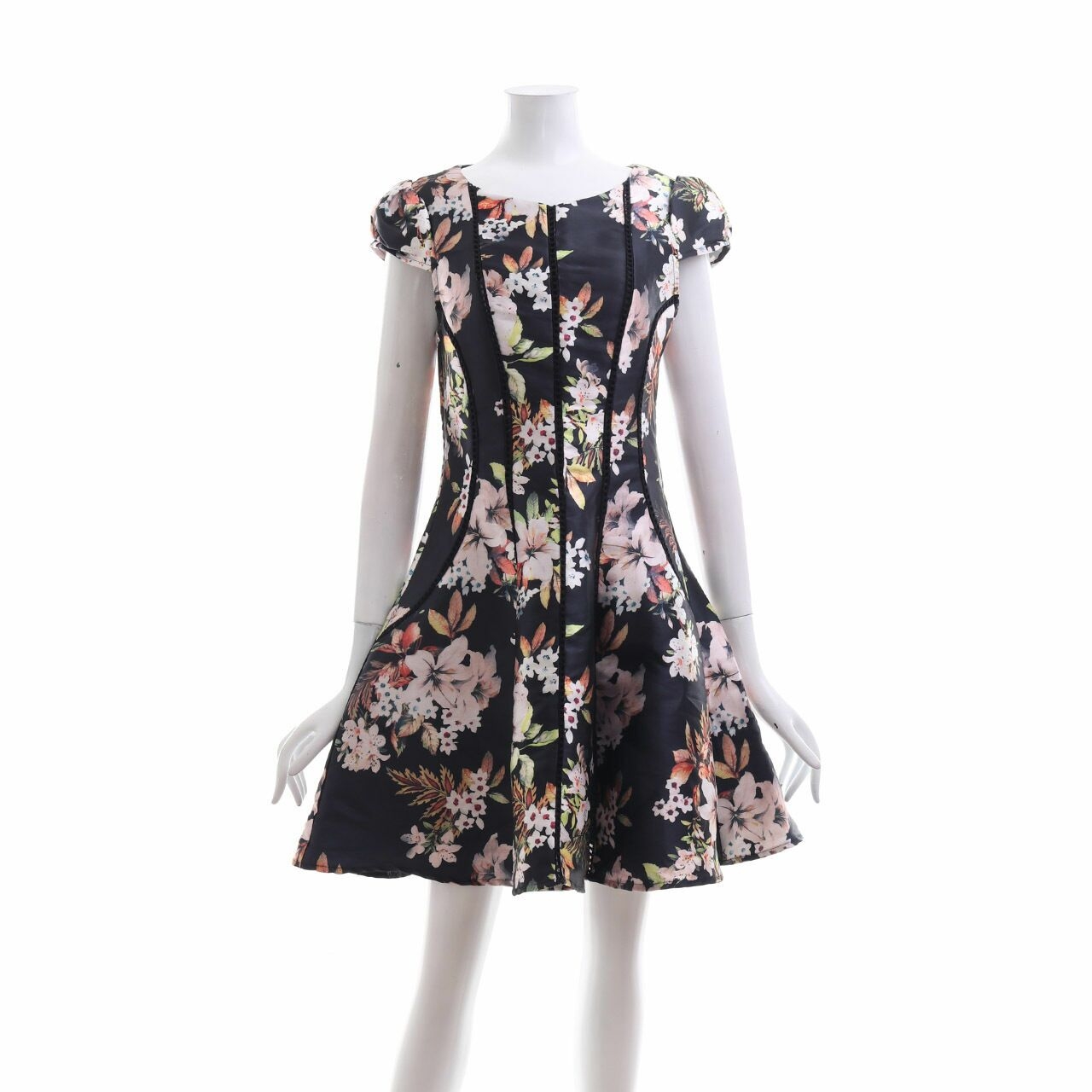 Esye Black Floral Mini Dress