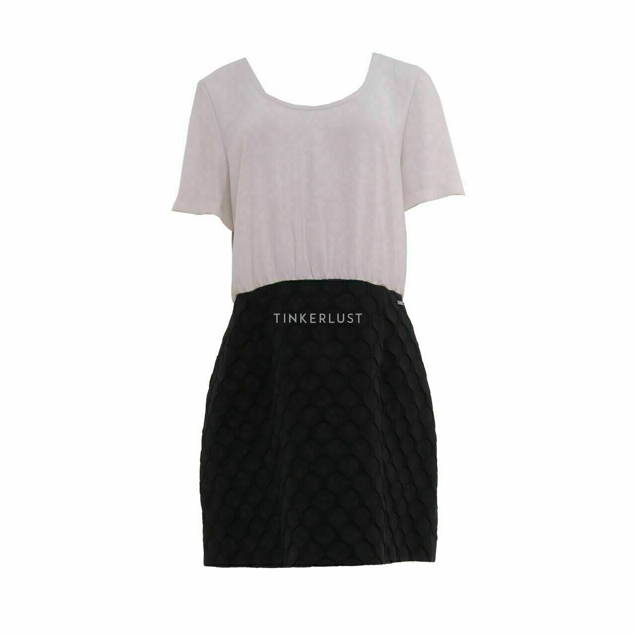 Armani Exchange Black & Broken White Mini Dress