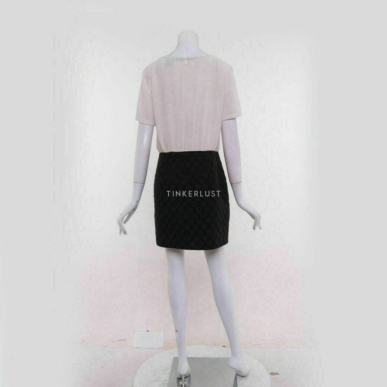 Armani Exchange Black & Broken White Mini Dress