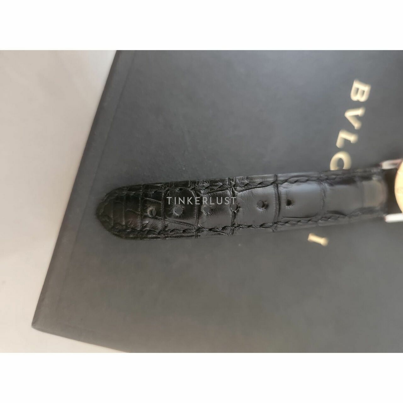 Bvlgari Combi Gold 18k 26mm Croco Black Watch 