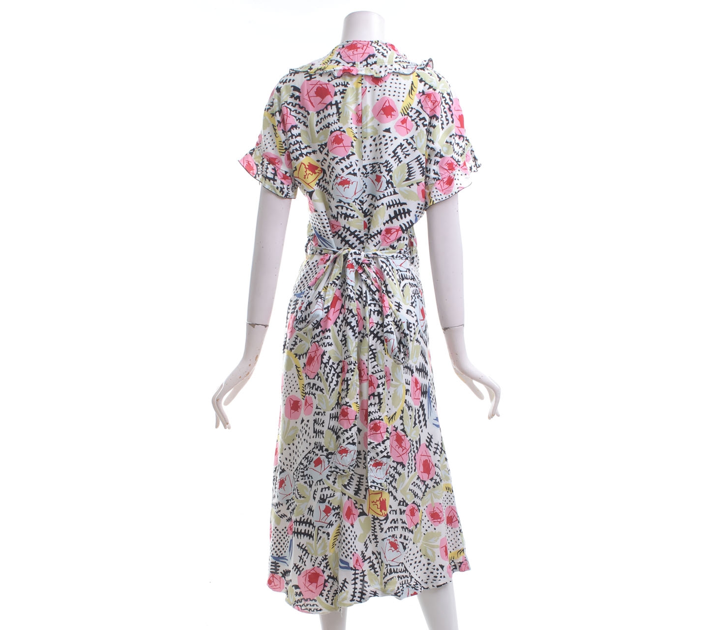 Cacharel Multicolor Printed Floral Wrrap Midi Dress