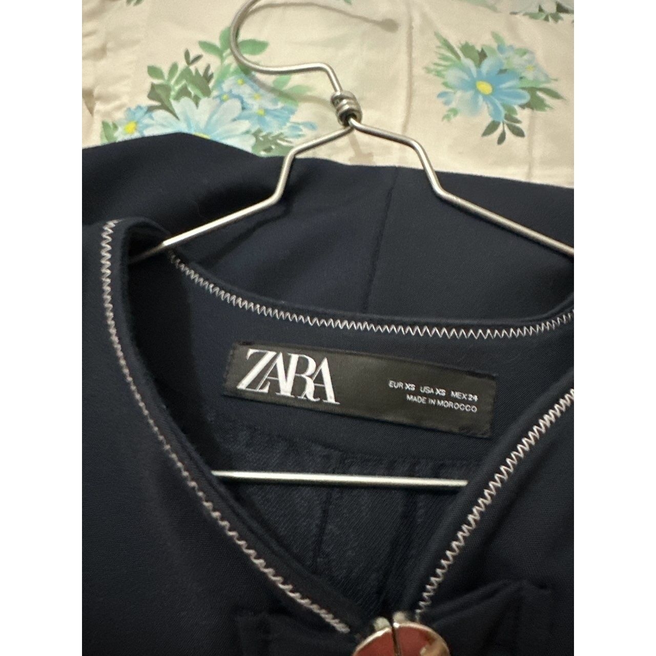 Zara Navy Long Vest