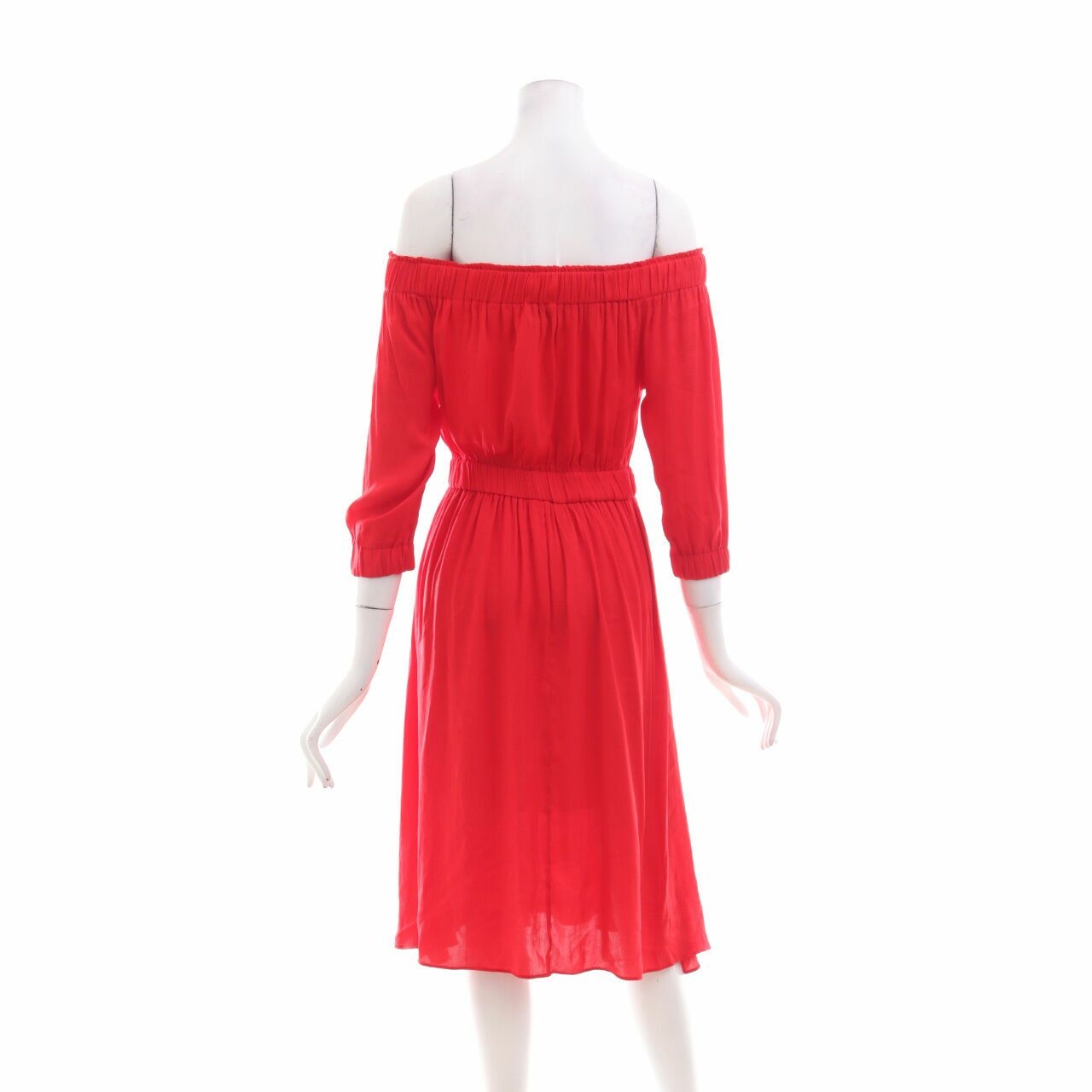 Witchery Red Bardot Midi Dress