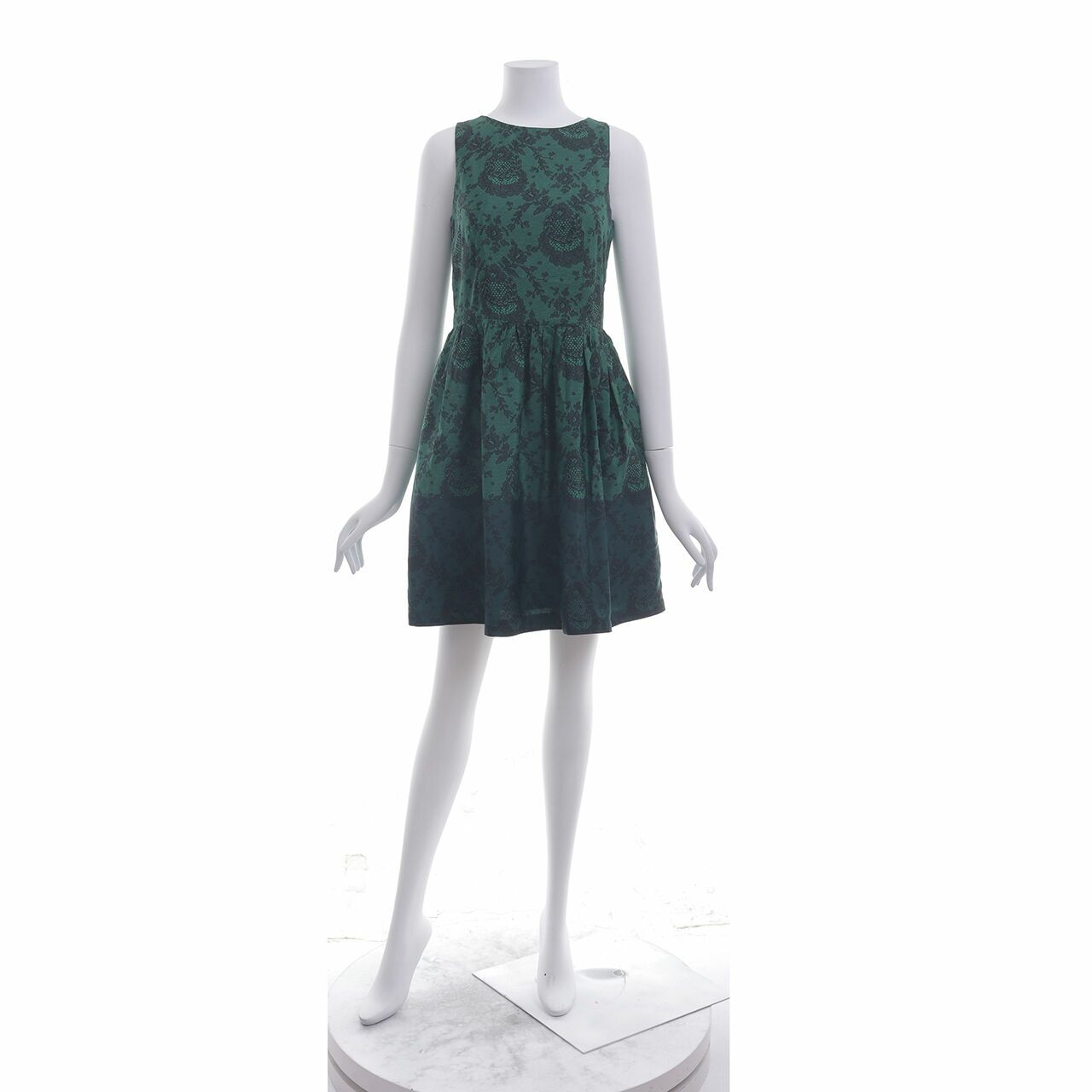 GG<5 Black & Green Floral Mini Dress