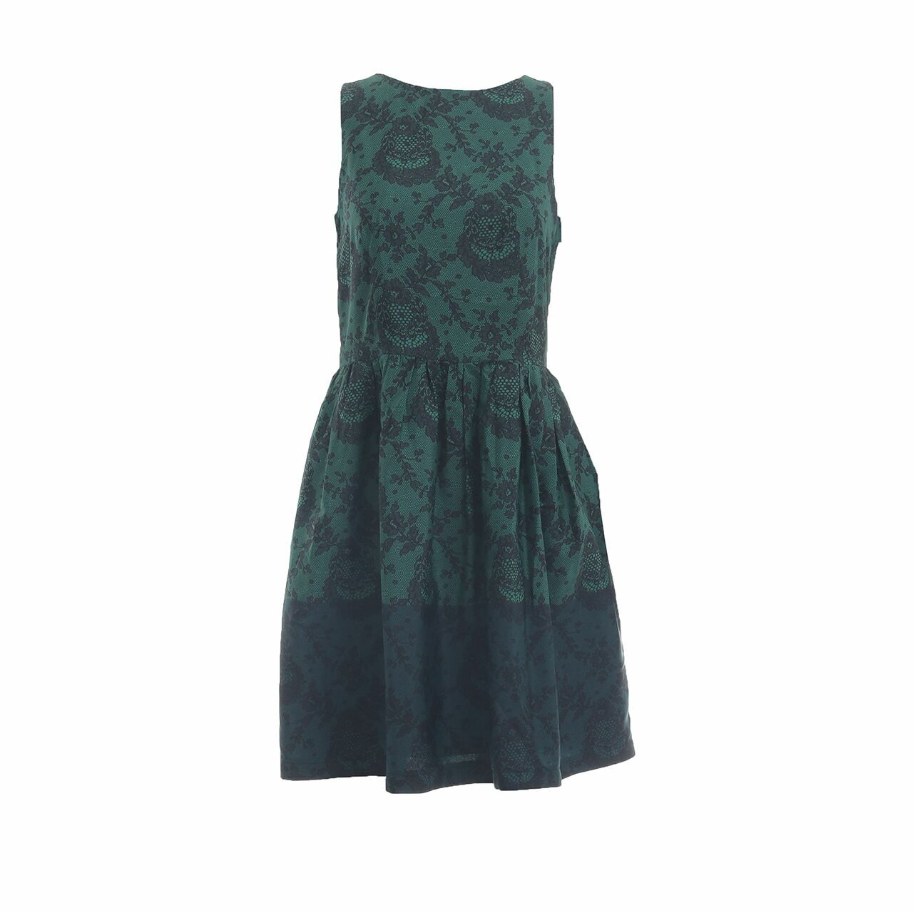 GG<5 Black & Green Floral Mini Dress