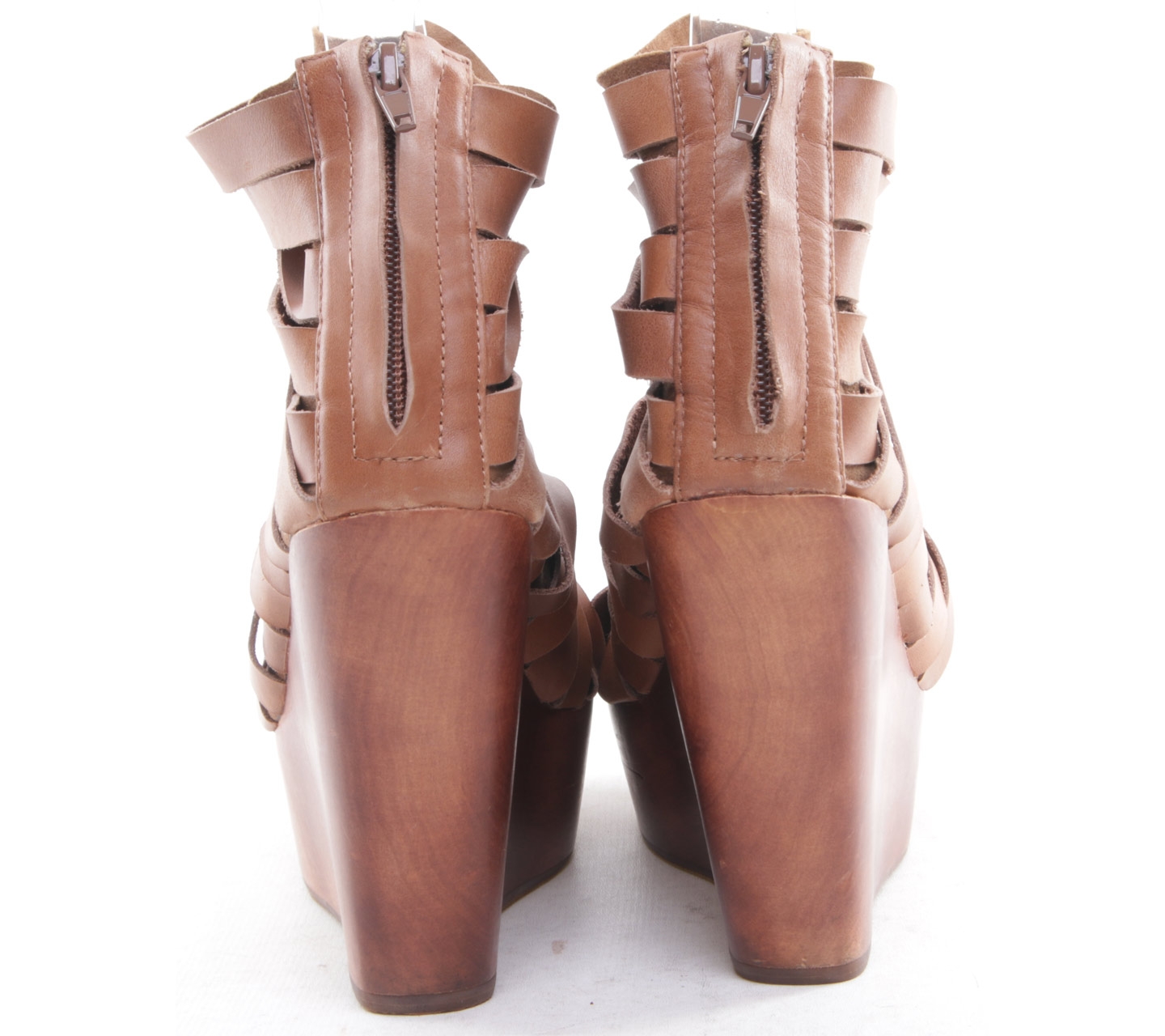 Jeffrey Campbell Brown Leather Wedges