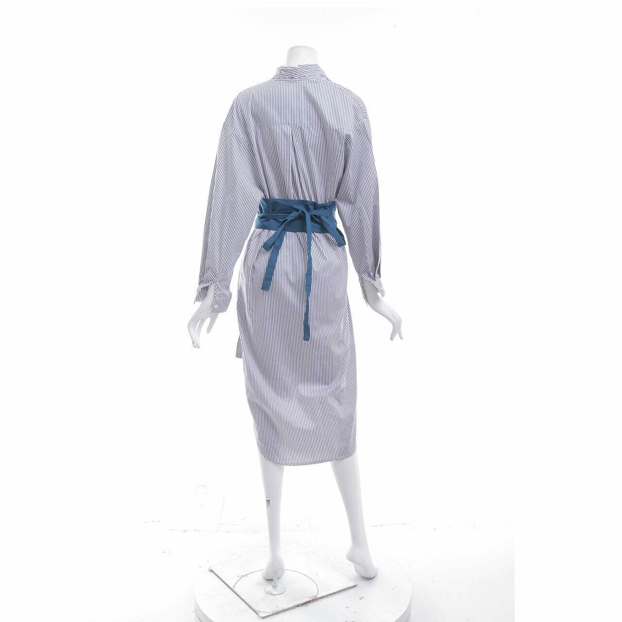 Luna Habit Blue & White Stripes Midi Dress