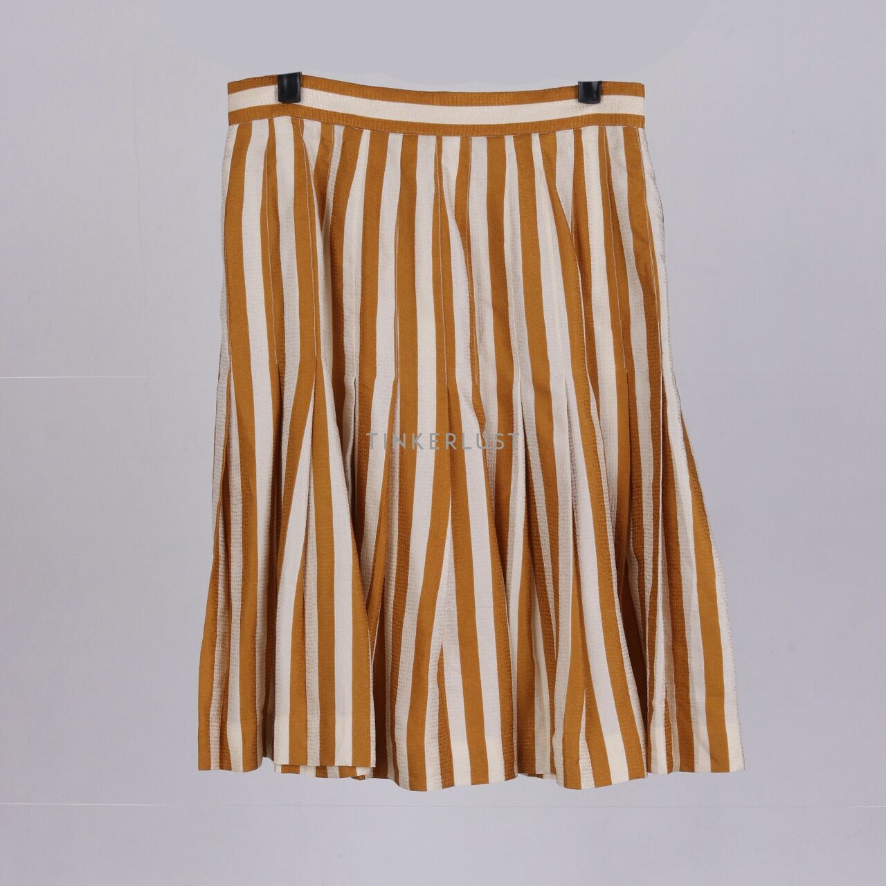 Anne Klein Mustard & Ivory Stripes Mini Skirt