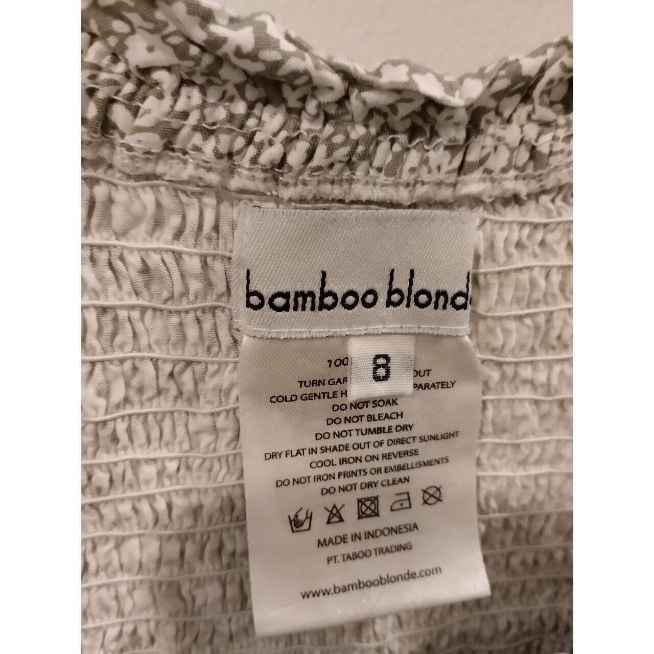 Bamboo Blonde Grey & Broken White Floral Mini Dress