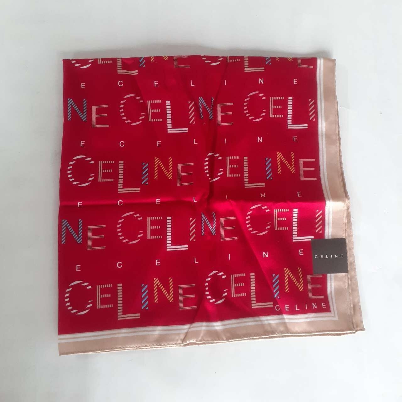 Celine Monogram Red Scarf