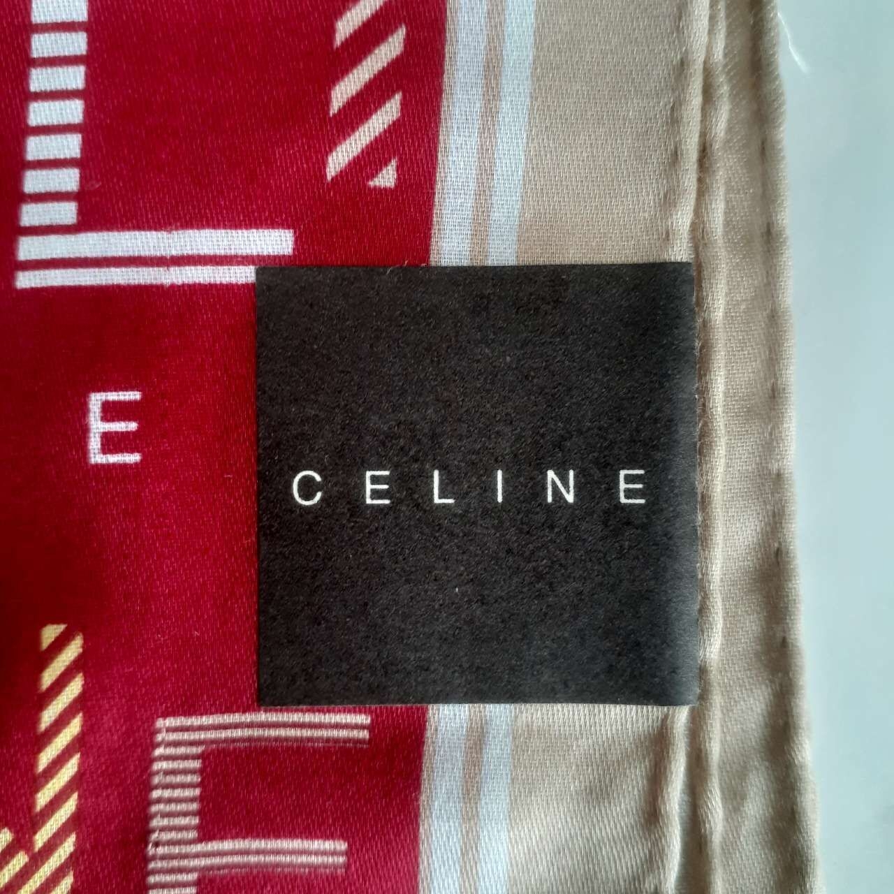 Celine Monogram Red Scarf