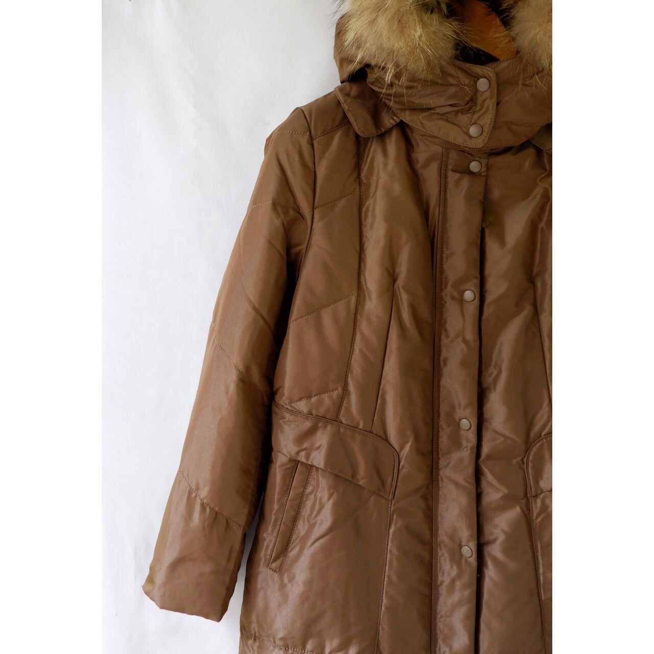 Bcbg Timeless Tradition Brown Geometric Puffy Coat